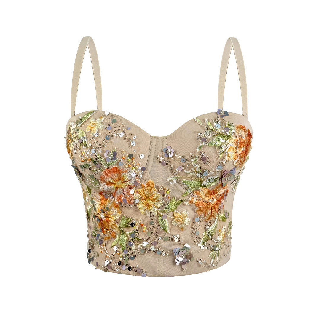 Top Corsé sin tirantes vintage ajustado