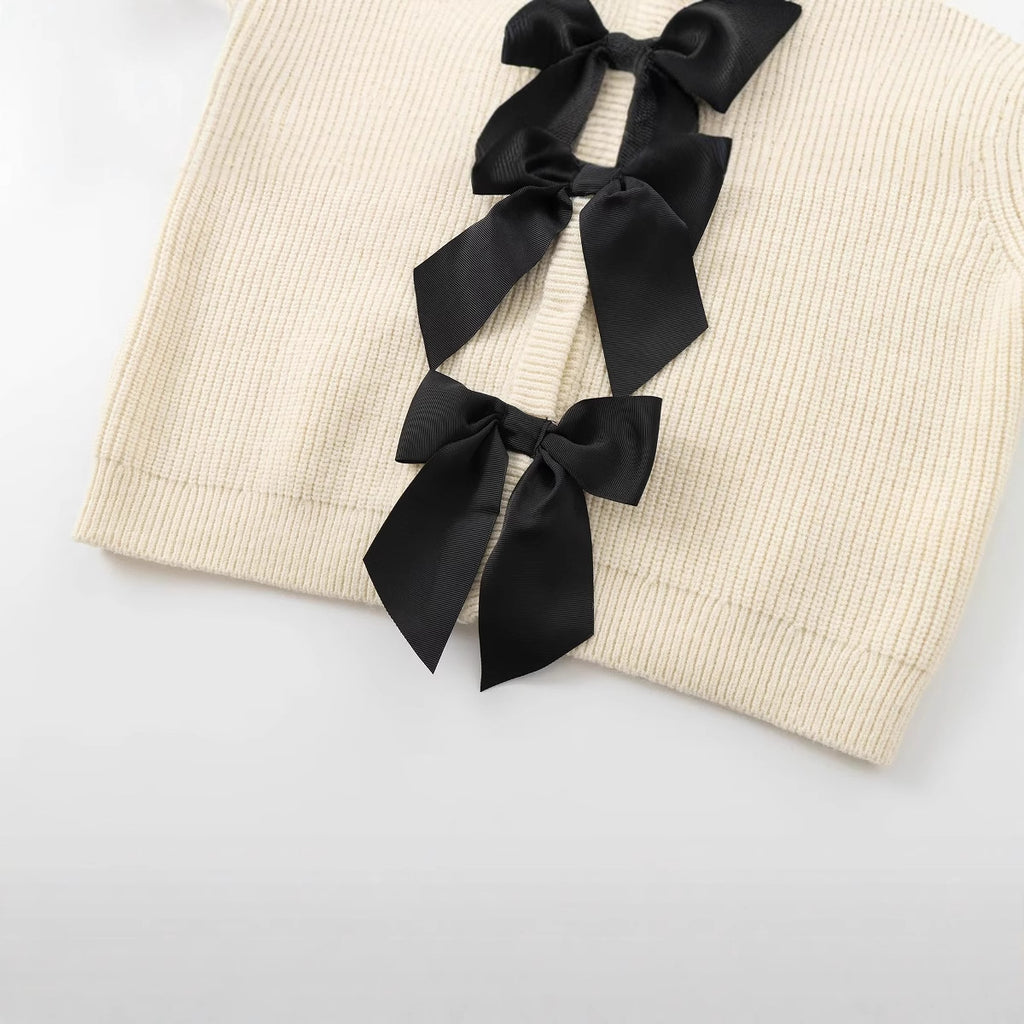 Women's Clothing Bow Tie Knit Cardigan