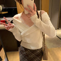 Blue Off-Shoulder Halter Knit Top for Women, Slim Fit, Pure Seductive Style