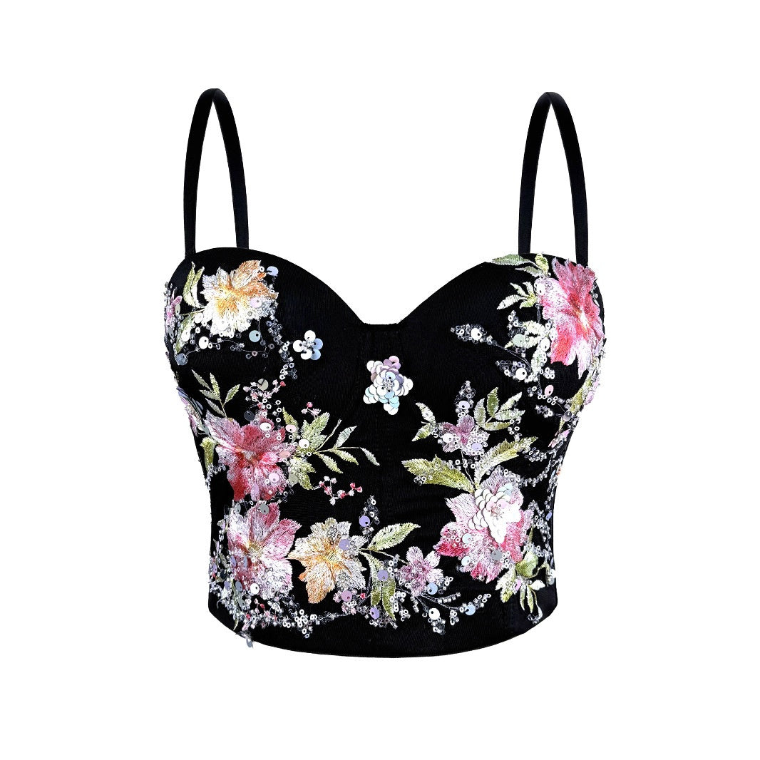 Top Corsé sin tirantes vintage ajustado