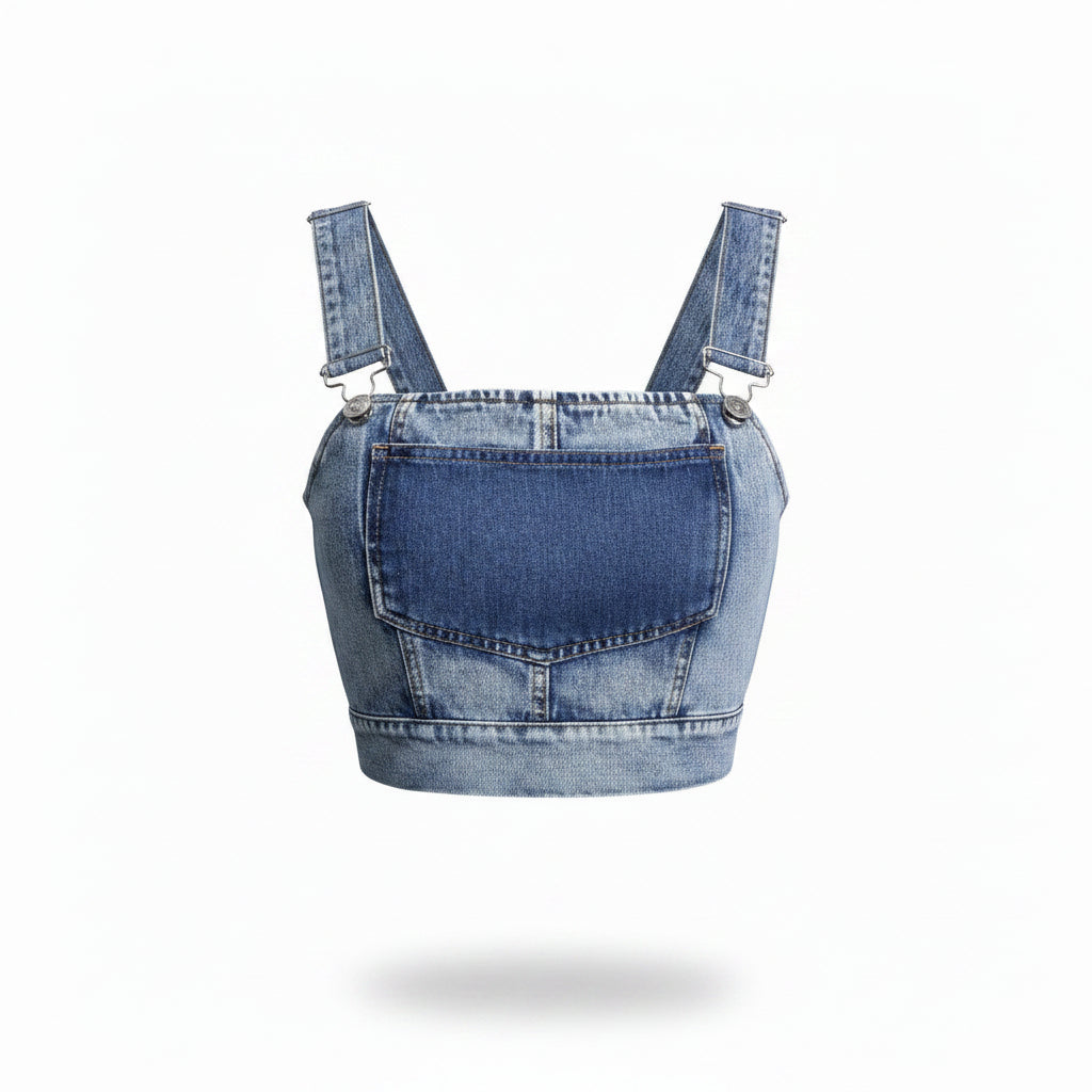 Top de mezclilla para mujer con tirantes