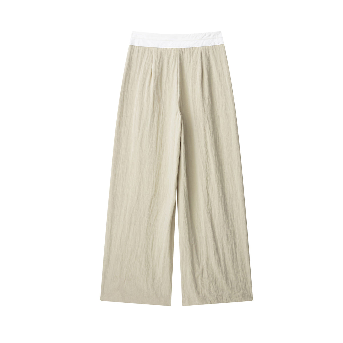 Pantalón Pierna Ancha Cintura Alta Hebilla Empalme Casual Mujer