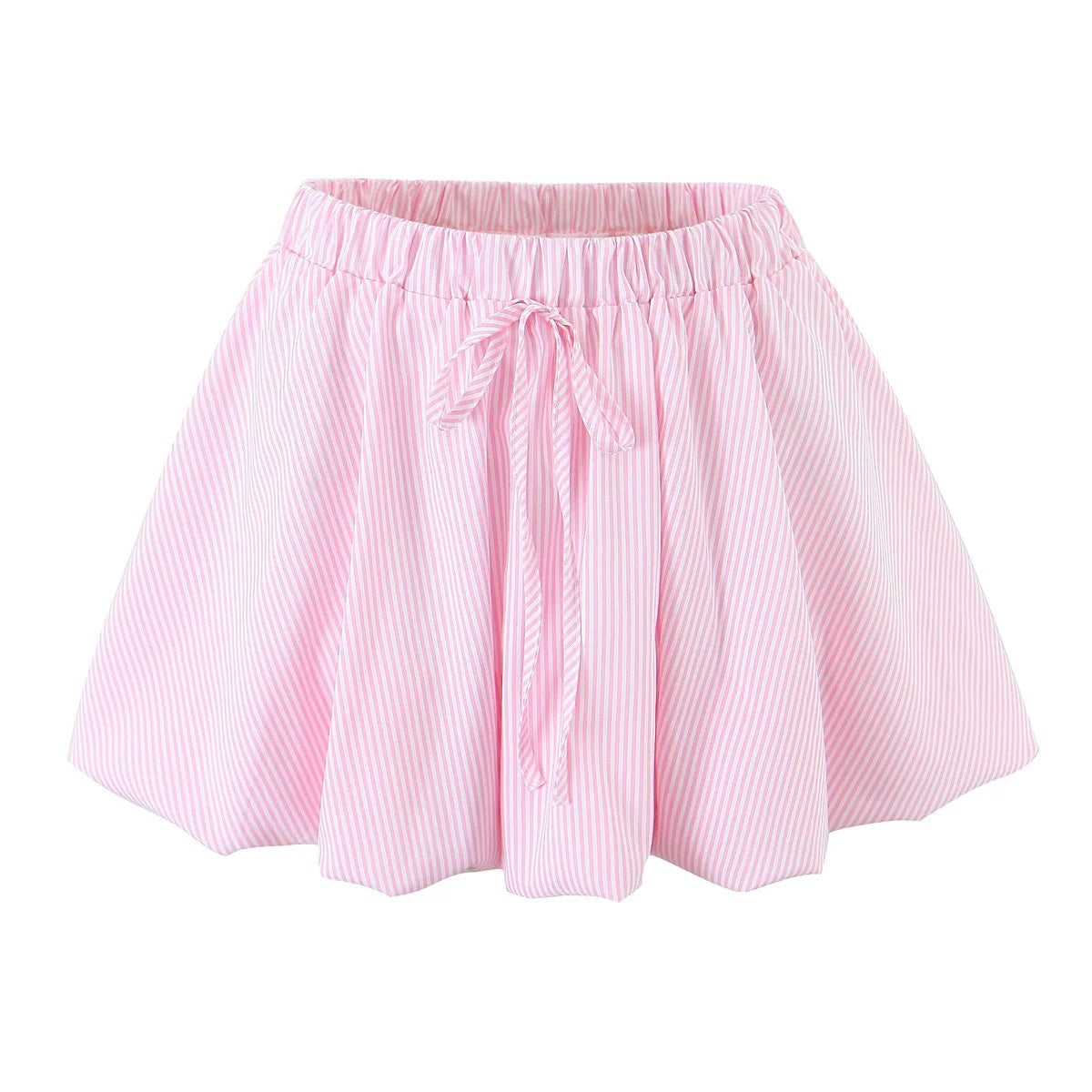 Conjunto Dos Piezas Top Camisola Rayas Solapa Shorts Floral Tulipán Talle Bajo Poliéster Rosa Mujer