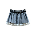 Falda colegiala con volante gris