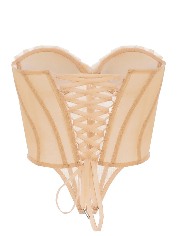 Top Corsé elegante con estilo concha verano