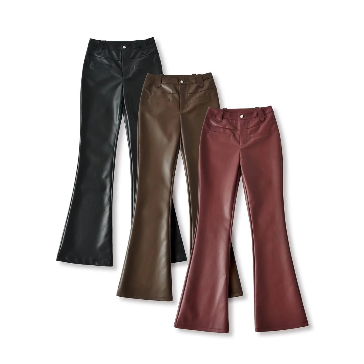 Pantalón Largo Recto Ajustado Cintura Alta Elástica Estilo Oficina Mujer