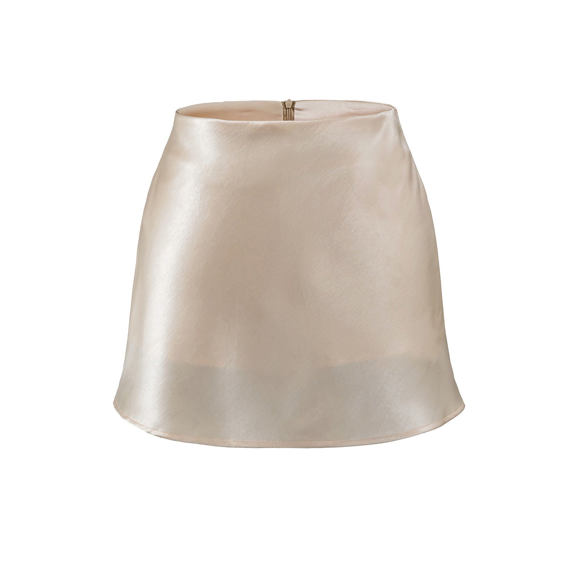 Silk Satin High-Waisted Asymmetrical A-Line Skirt for Women