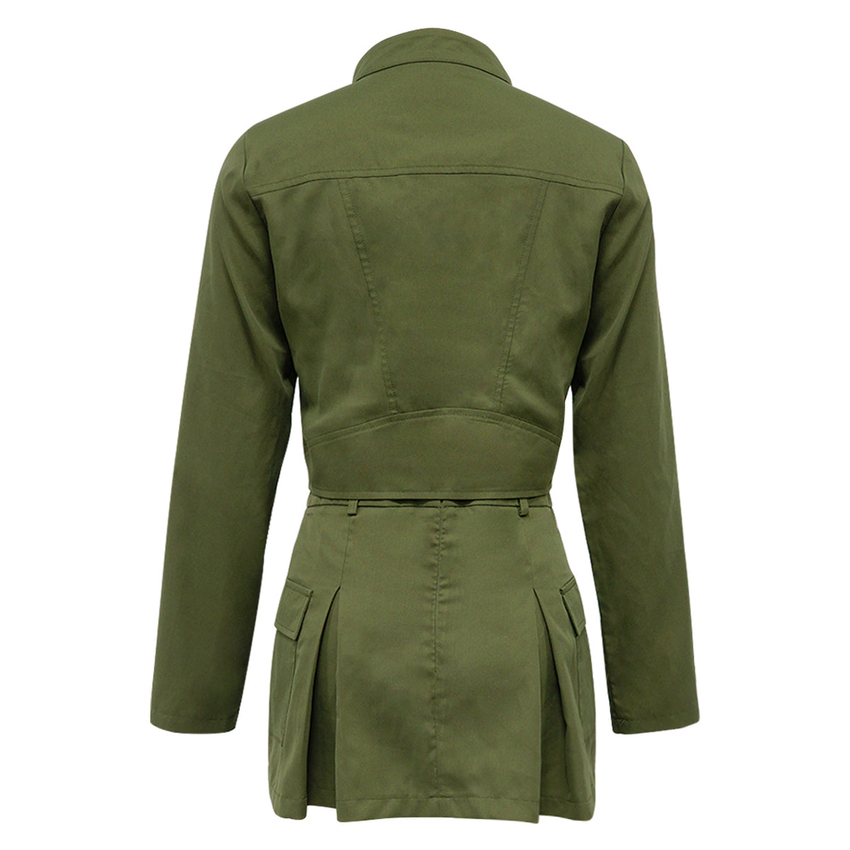 Conjunto Dos Piezas Top Manga Larga Cremallera Mini Falda Poliéster Sexy Casual Mujer
