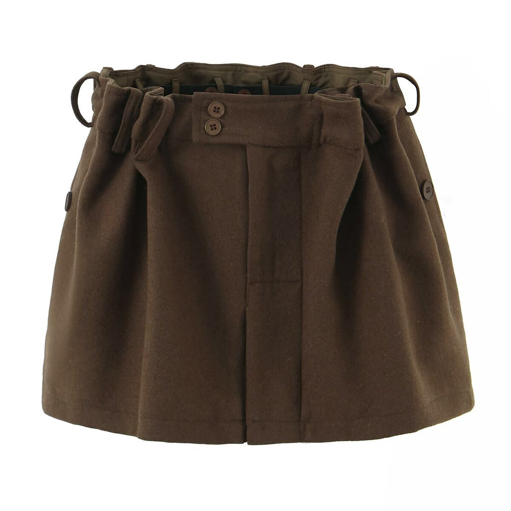 Spicy girl wool blend A-line skirt