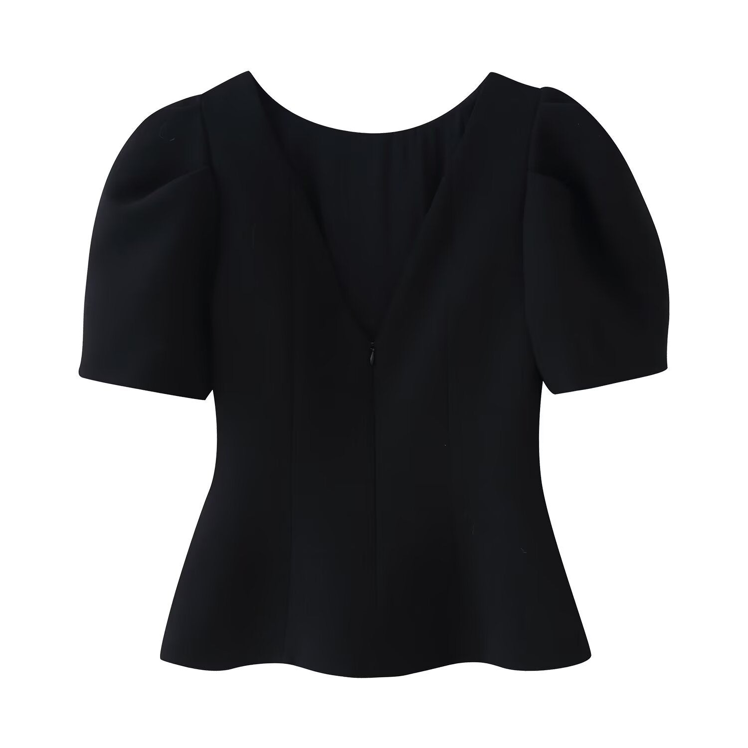 Blusa Elegante de Manga Abullonada con Detalle de Lazo