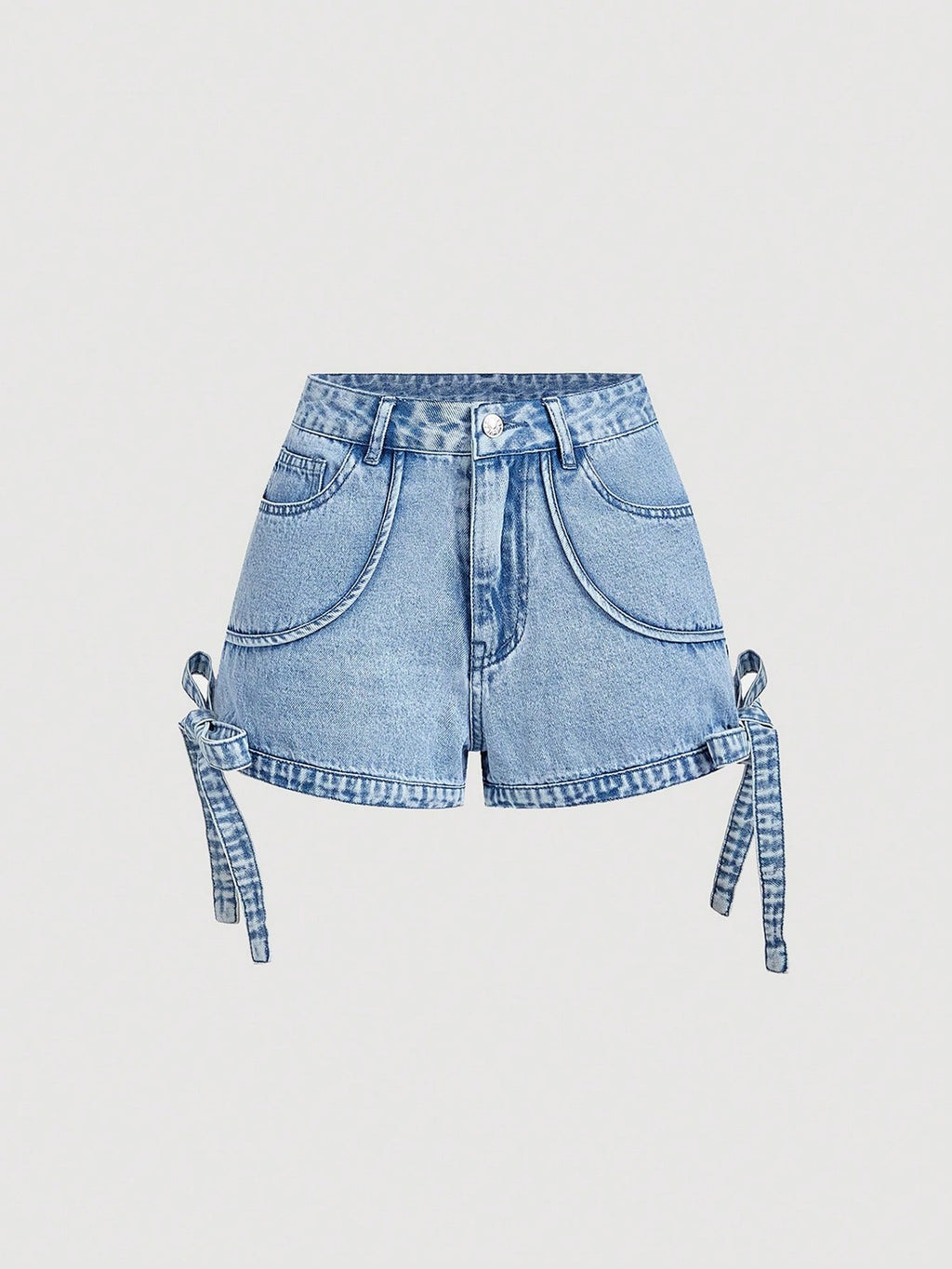 Lace up women's denim shorts
