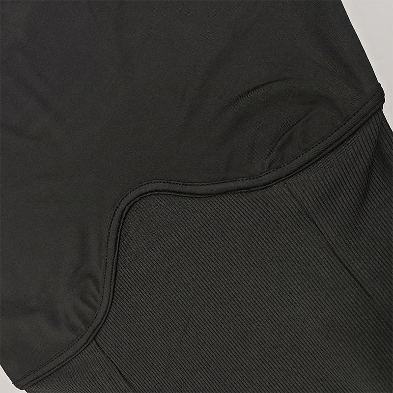 Camiseta Cuello Alto Manga Larga Ajustada Mujer