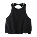 Bead diamond decoration with a small bubble sleeveless top