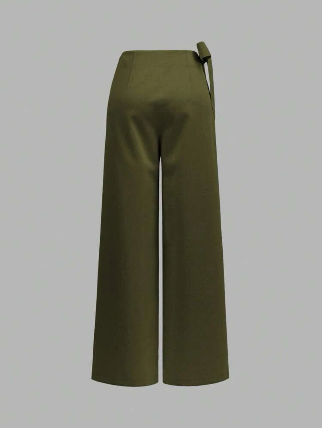 Pantalón Ajustado Pierna Recta Detalle Tirante Cruzado Elegante Casual Mujer