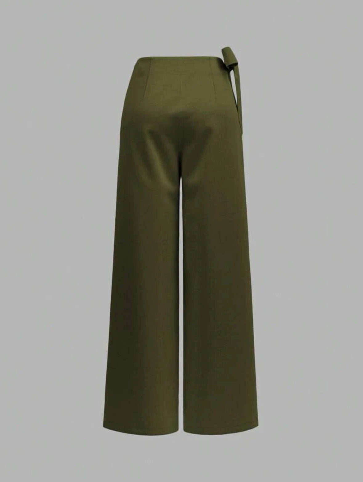Pantalón Ajustado Pierna Recta Detalle Tirante Cruzado Elegante Casual Mujer