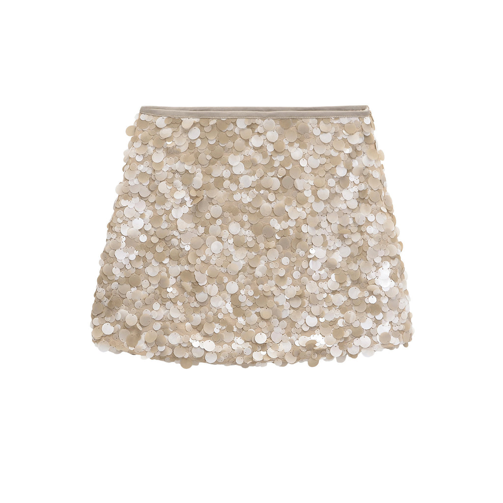 Glitter design A-line short skirt for women