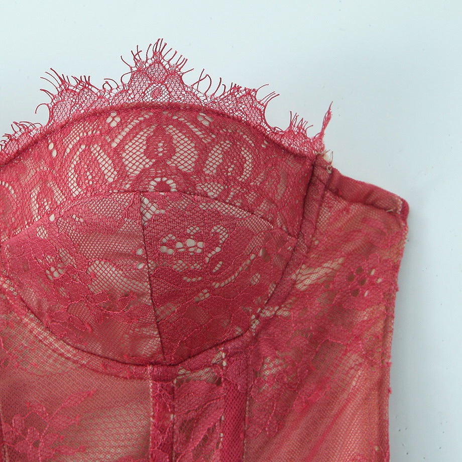 Top Corsé de Encaje Elegante para Mujer