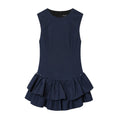 Vestido Mini a Cuadros con Decoración en Capas Sin Mangas Silueta A-Line Mujer
