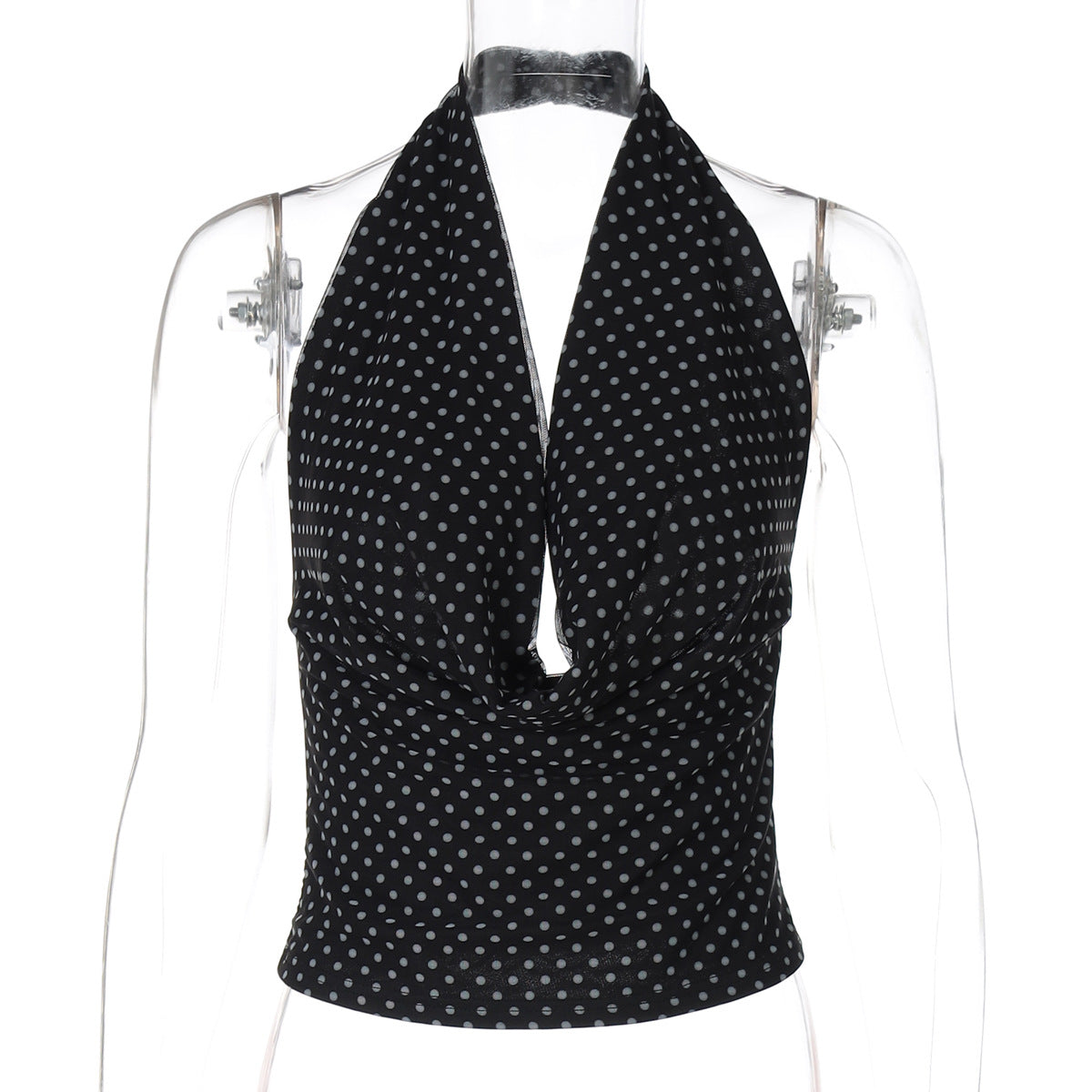 Strap Backless Polka Dot Crop Top for Women