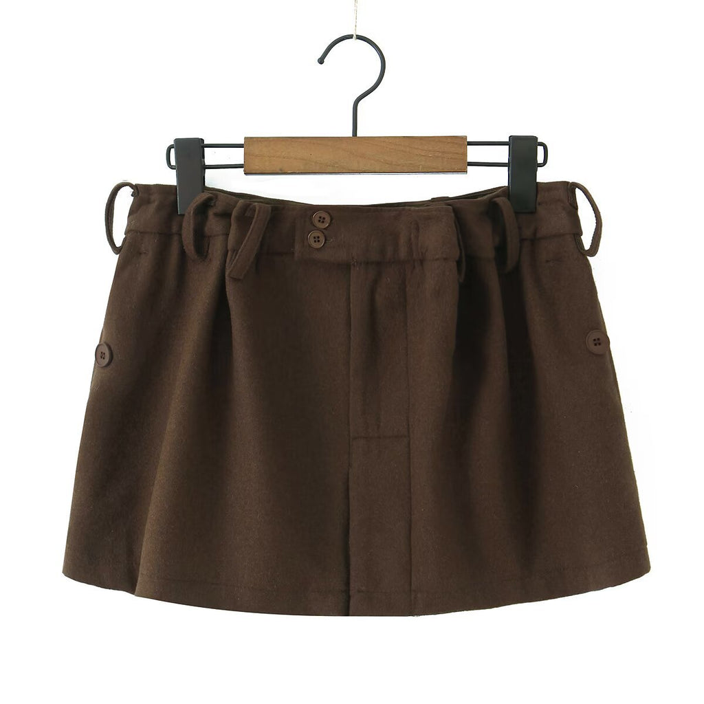 Spicy girl wool blend A-line skirt