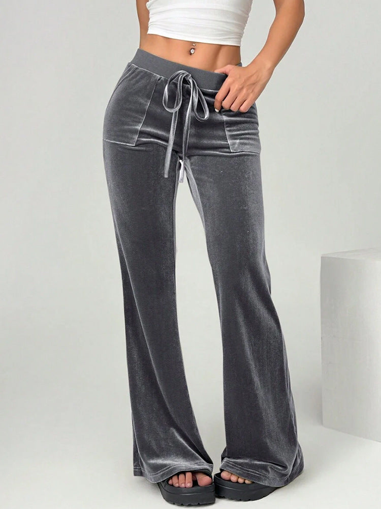Pantalón Largo Acampanado Micro Mujer Chic Casual