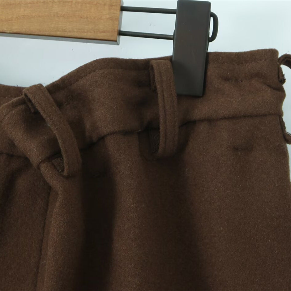 Spicy girl wool blend A-line skirt