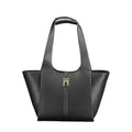 Black Polyurethane Women Handbag