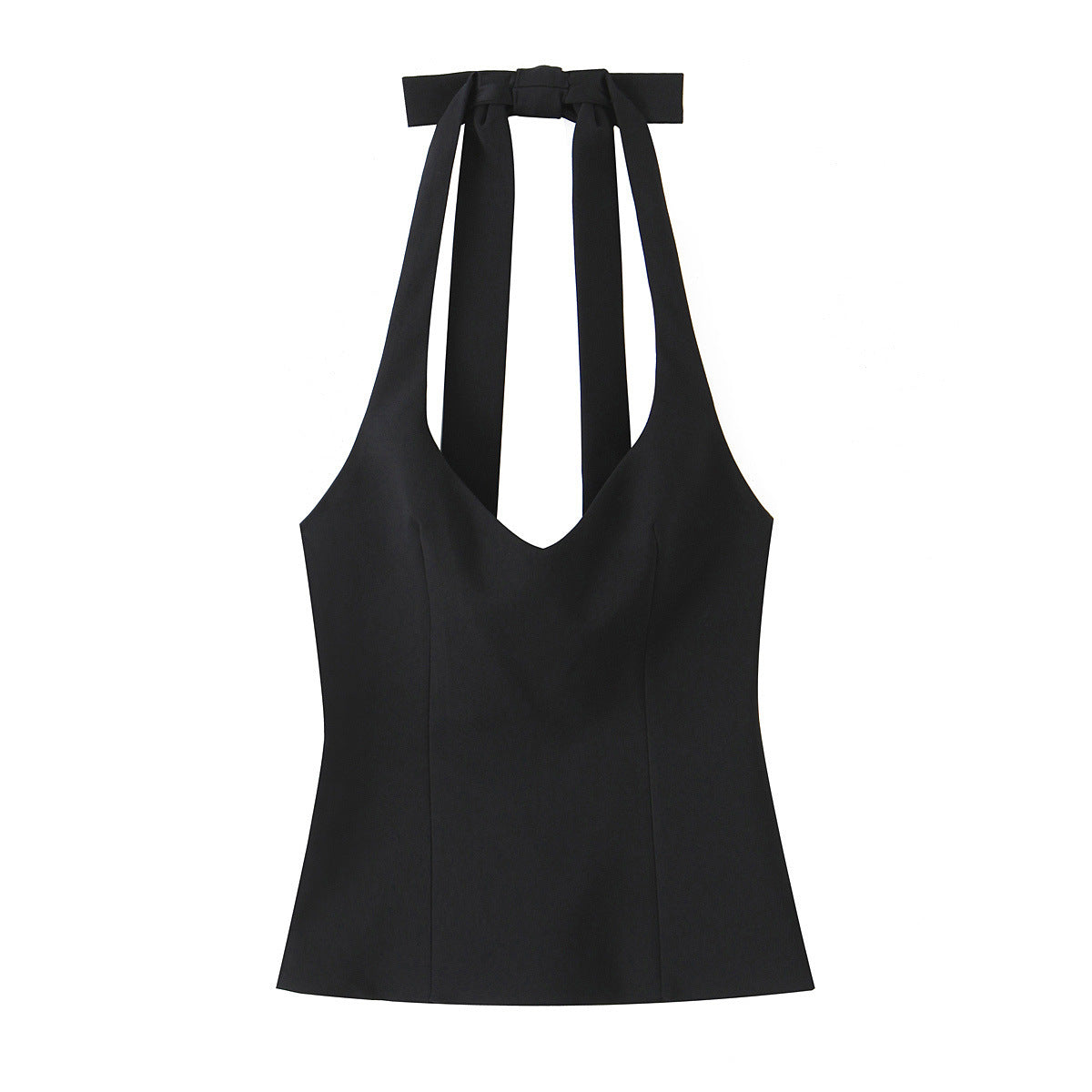 Top Halter Fruncido con Escote Profundo