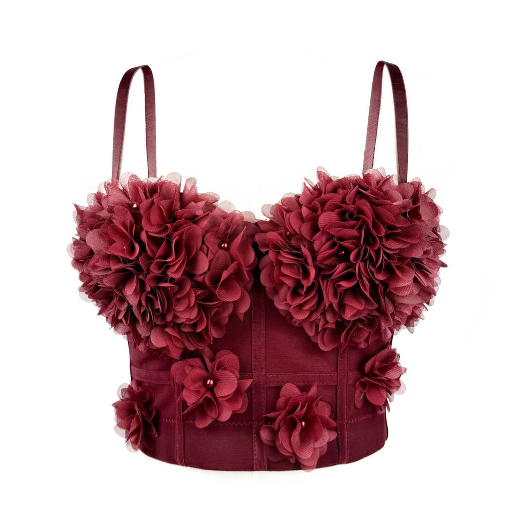 Top Corsé con flores estilo francés