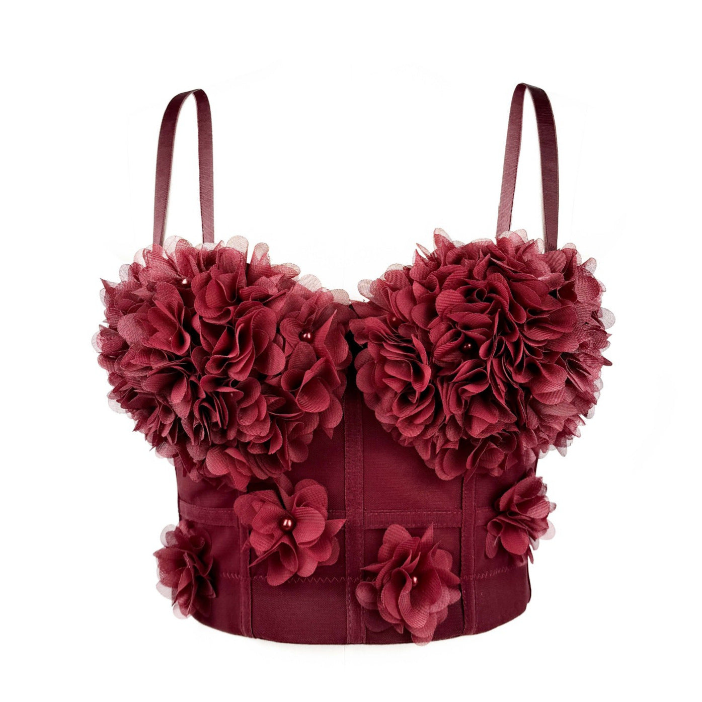 Top Corsé con flores estilo francés