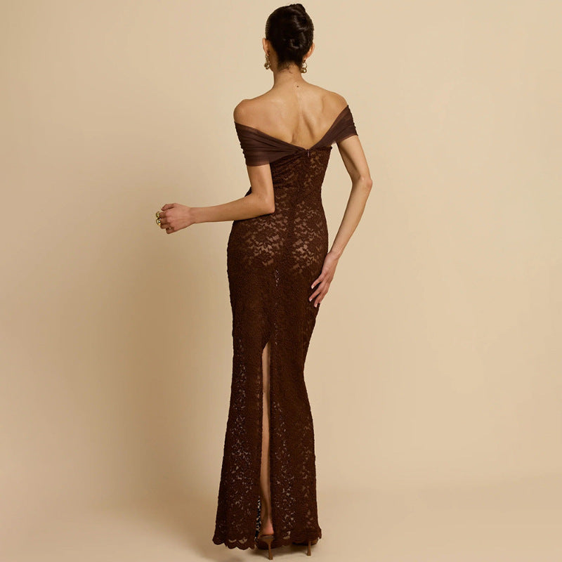 Fashion Sleeveless Lace Sheer Fitted Sexy Bodycon Dress