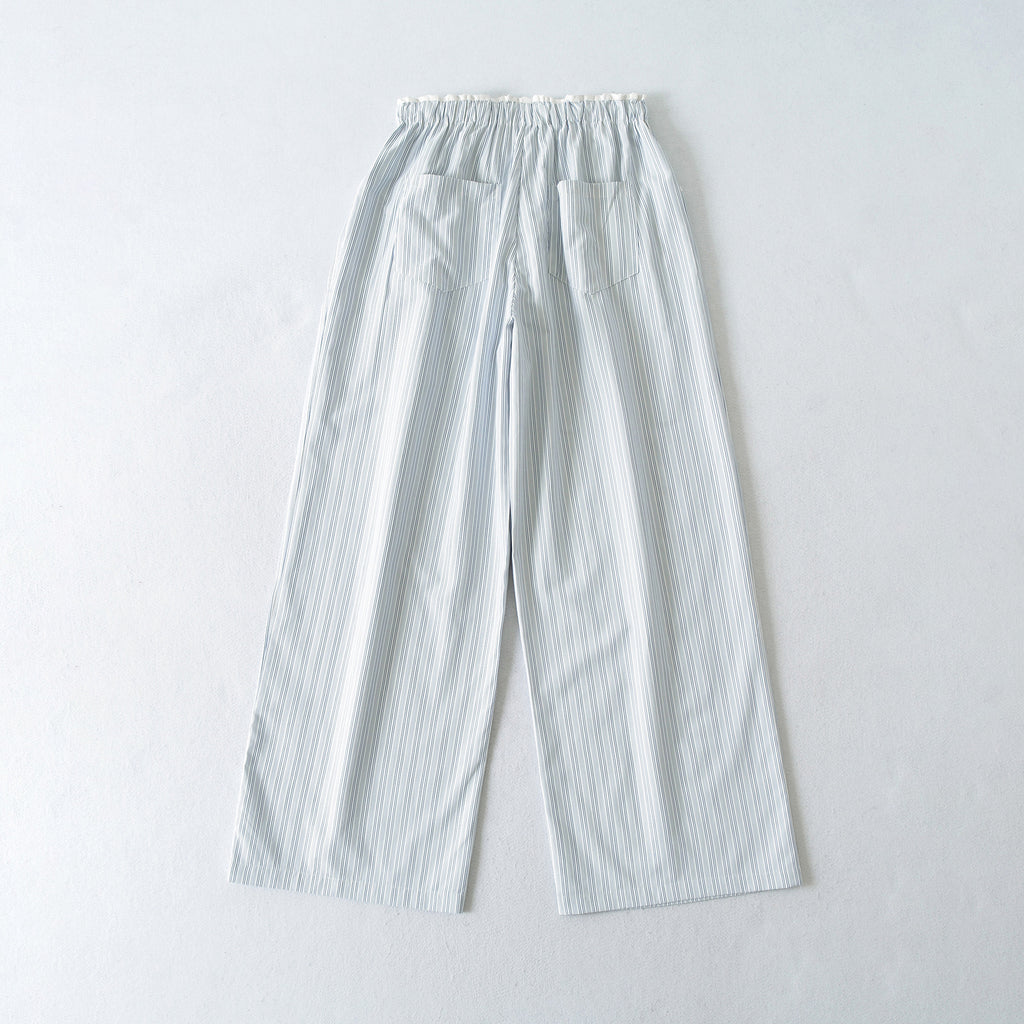 Pantalón Pierna Ancha Recta Cintura Alta Rayas Street Fashion Tencel Mujer