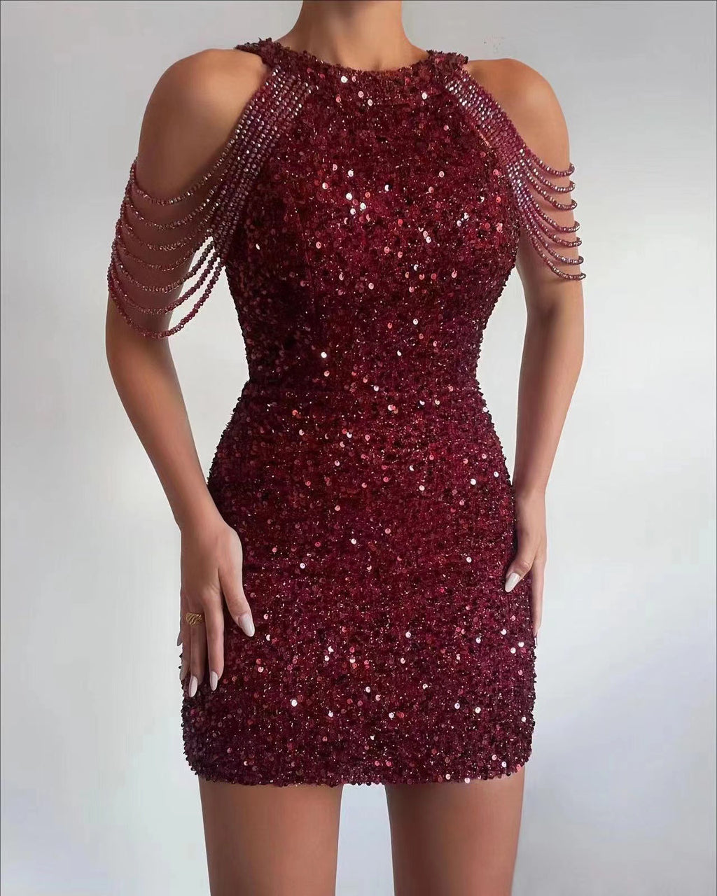 Vestido Largo Bodycon Sin Mangas Cuello Redondo Cremallera Color Liso Sexy Mujer