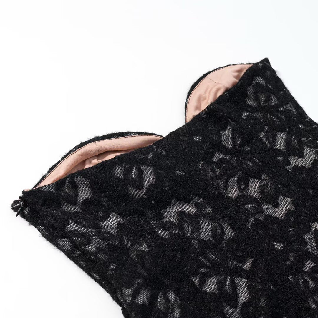 Top Corsé de encaje de terciopelo para mujer