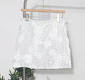 Three dimensional flower composite sequin wrapped hip skirt