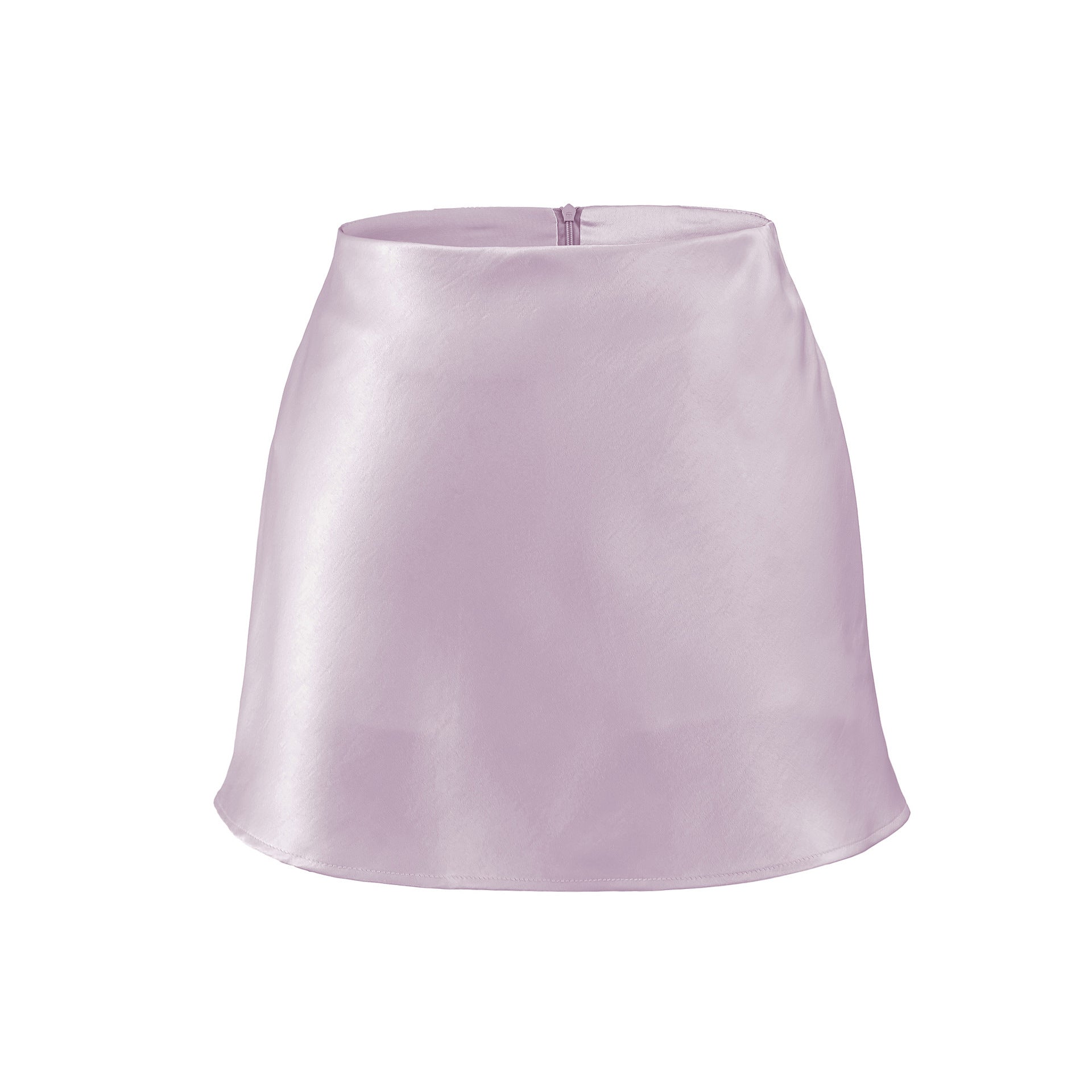 Silk Satin High-Waisted Asymmetrical A-Line Skirt for Women