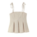 French style short skirt hem camisole top
