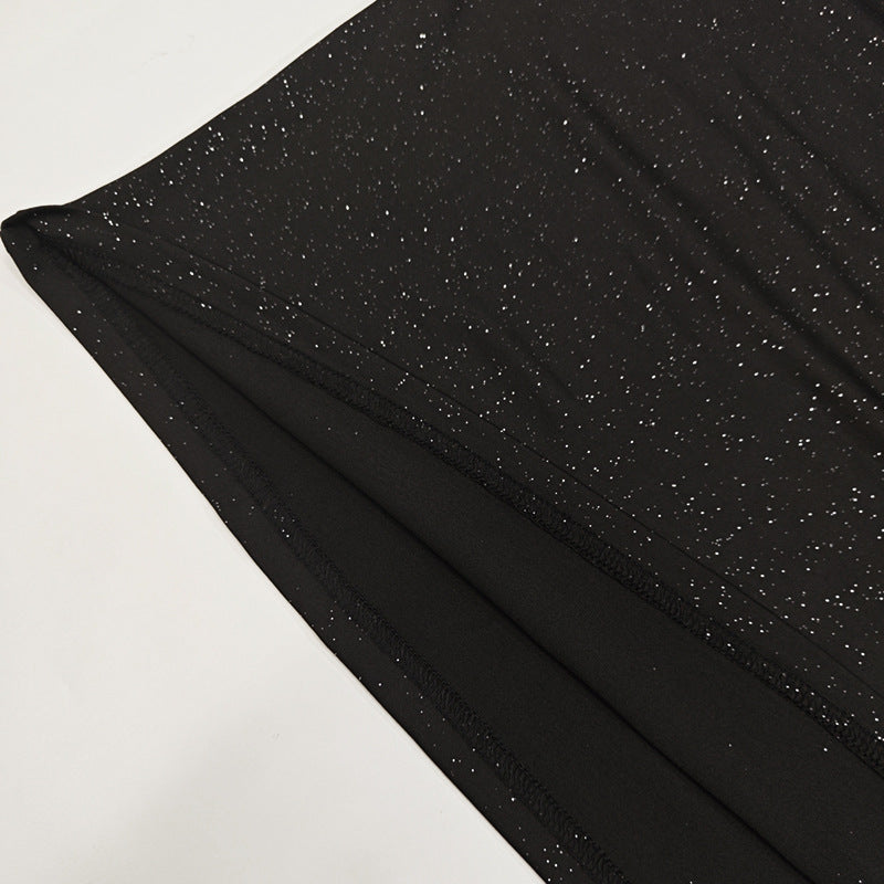 Vestido Maxi Bodycon Manga Larga Cut-Out Hombro Plisado