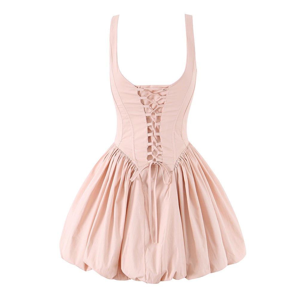 Vestido sin mangas adelgazante para mujer, vestido de cumpleaños estilo princesa con vuelo, vestido corto que ajusta la cintura