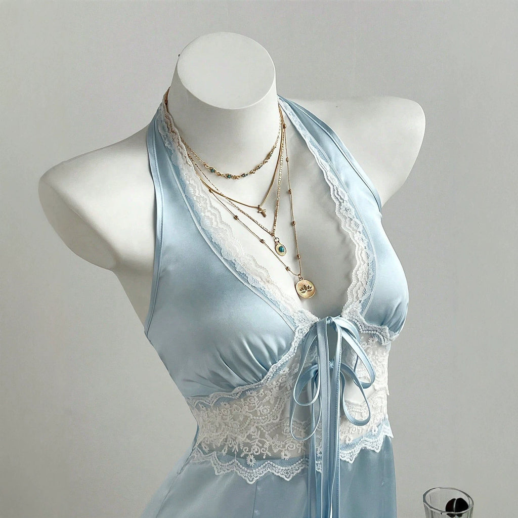 Vestido Satinado corto con escote V