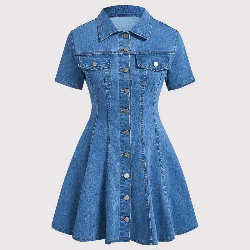 Vestido de Mezclilla con Botones para Mujer