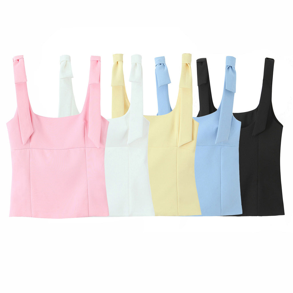 Sexy bow tie strap camisole top