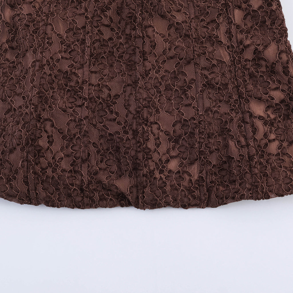Chic Velvet Lace Bodysuit Crop Top for Women
