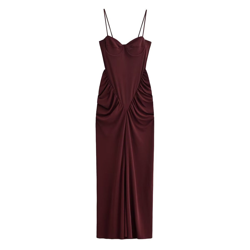 Versatile pleated tight corset dress
