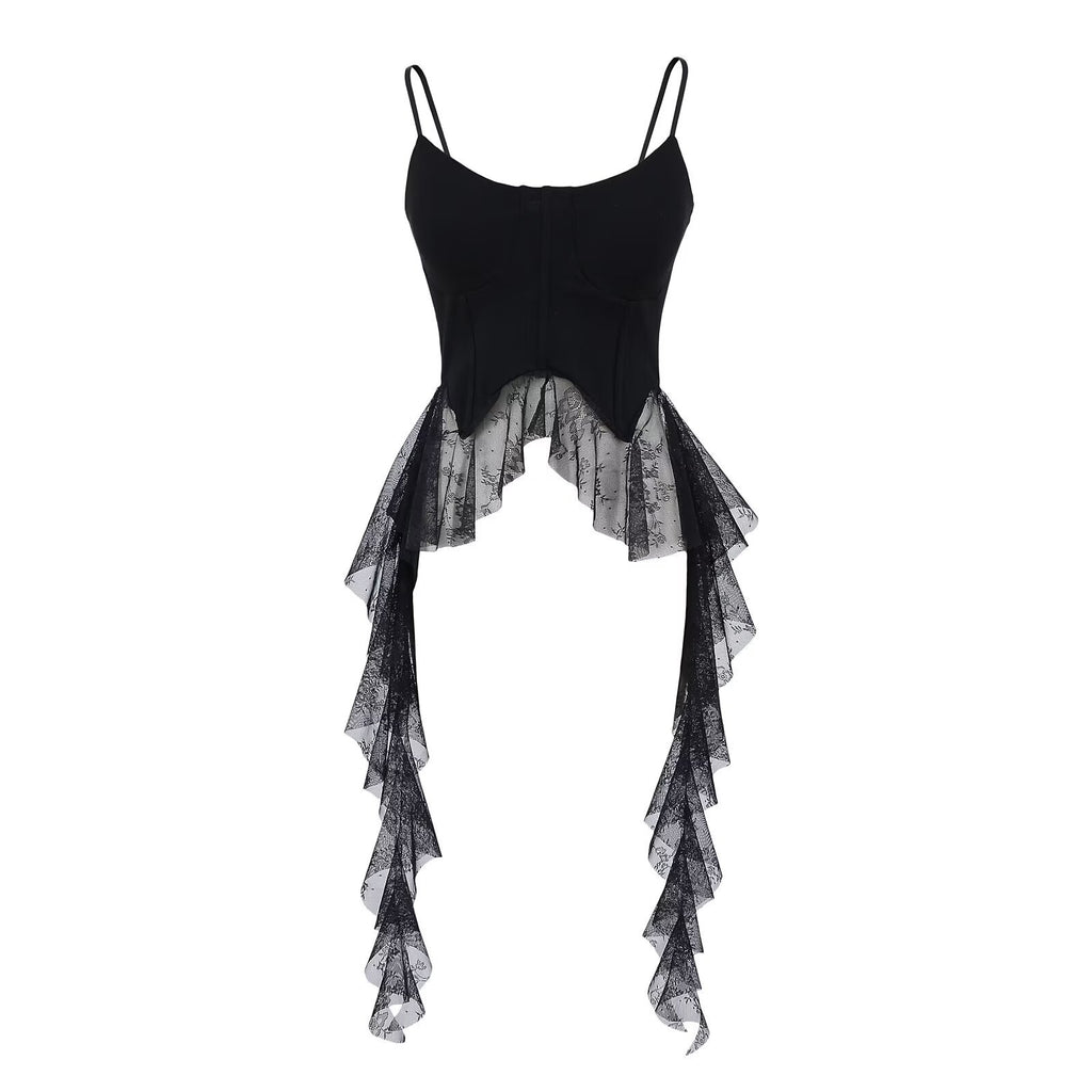 Irregular Ruffle Flowy Mini Strapless Top