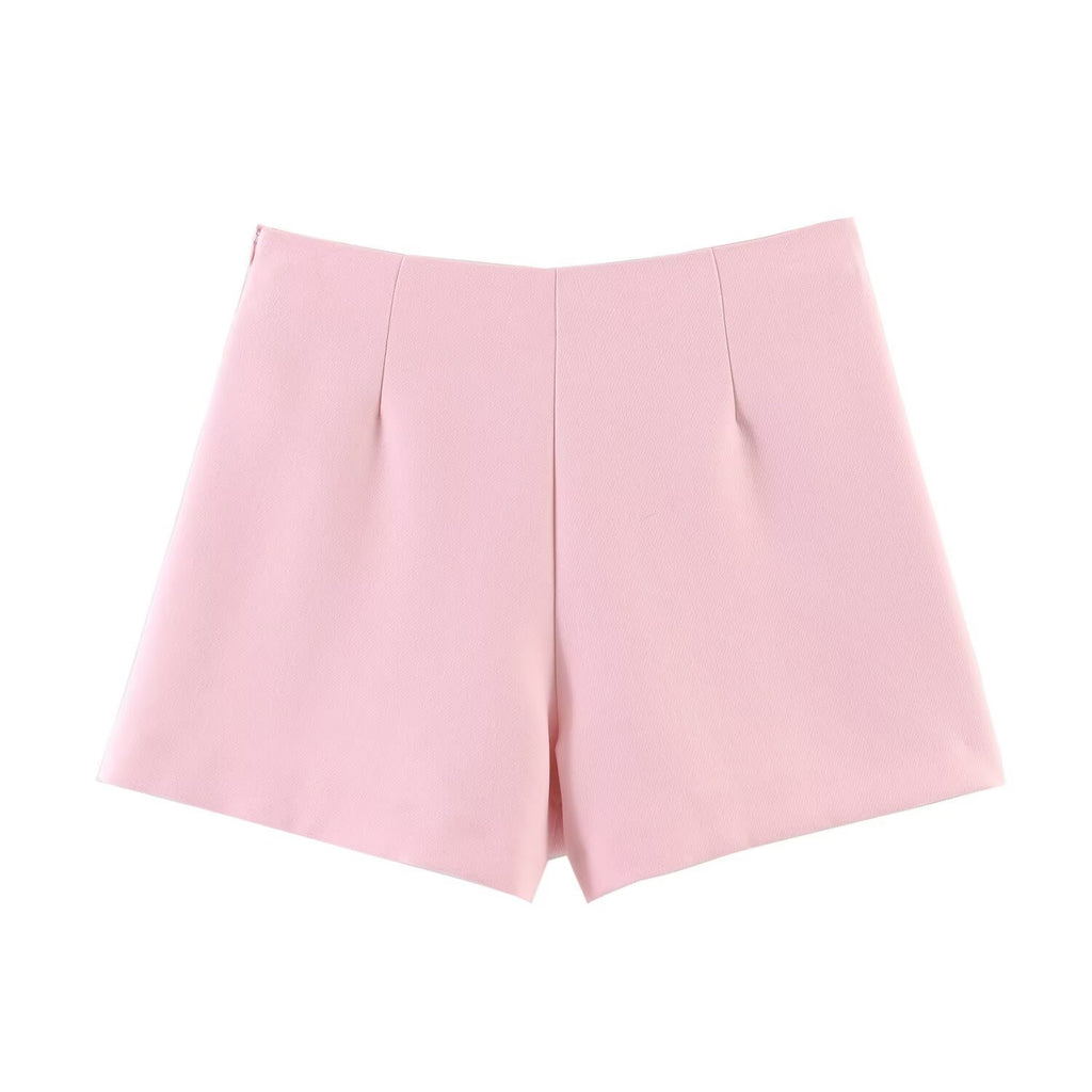 Mini Falda Tipo A Asimétrica Al Bies Hebilla Cuadrada Metal Poliéster Elegante Casual Mujer
