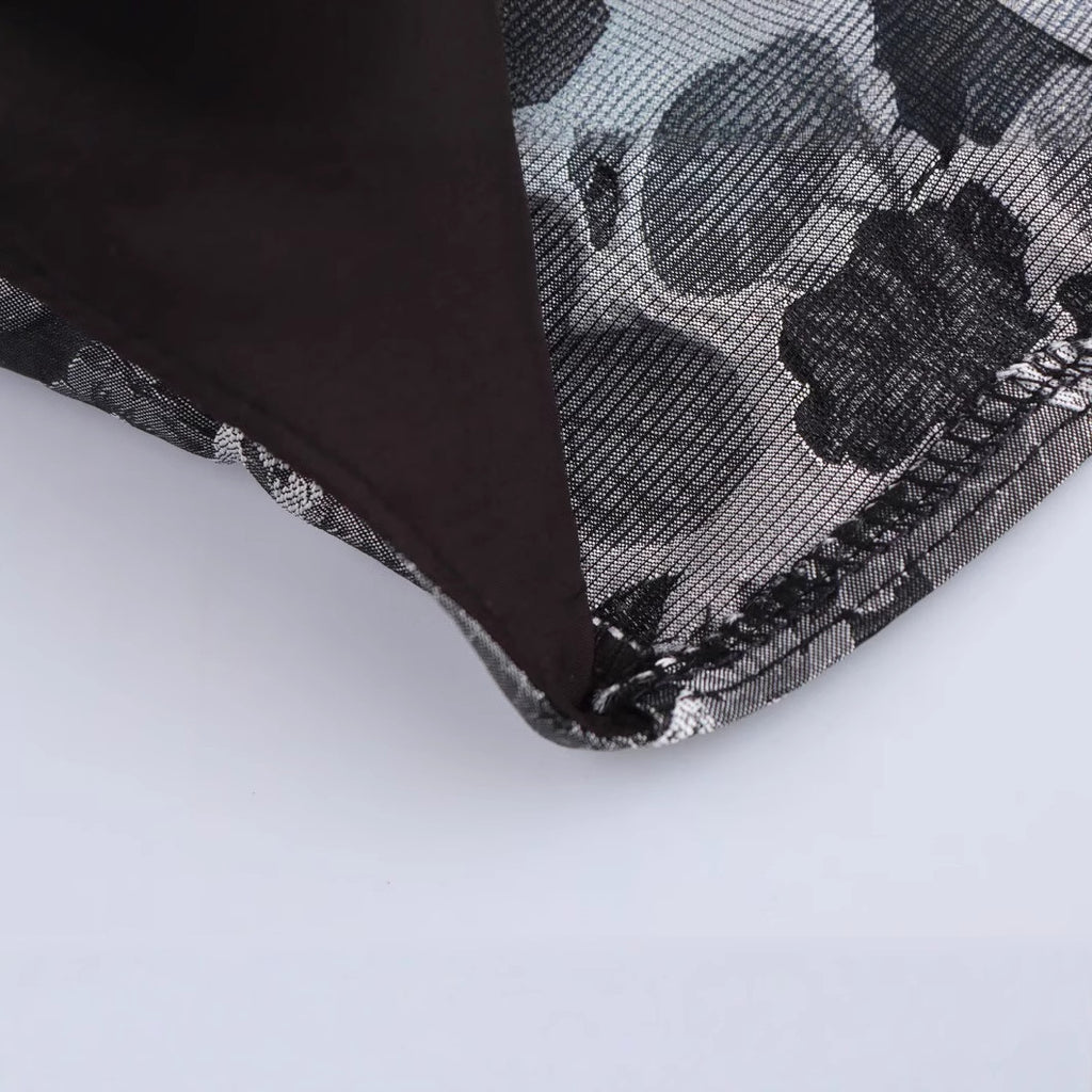Square collar sleeveless printed short camisole top