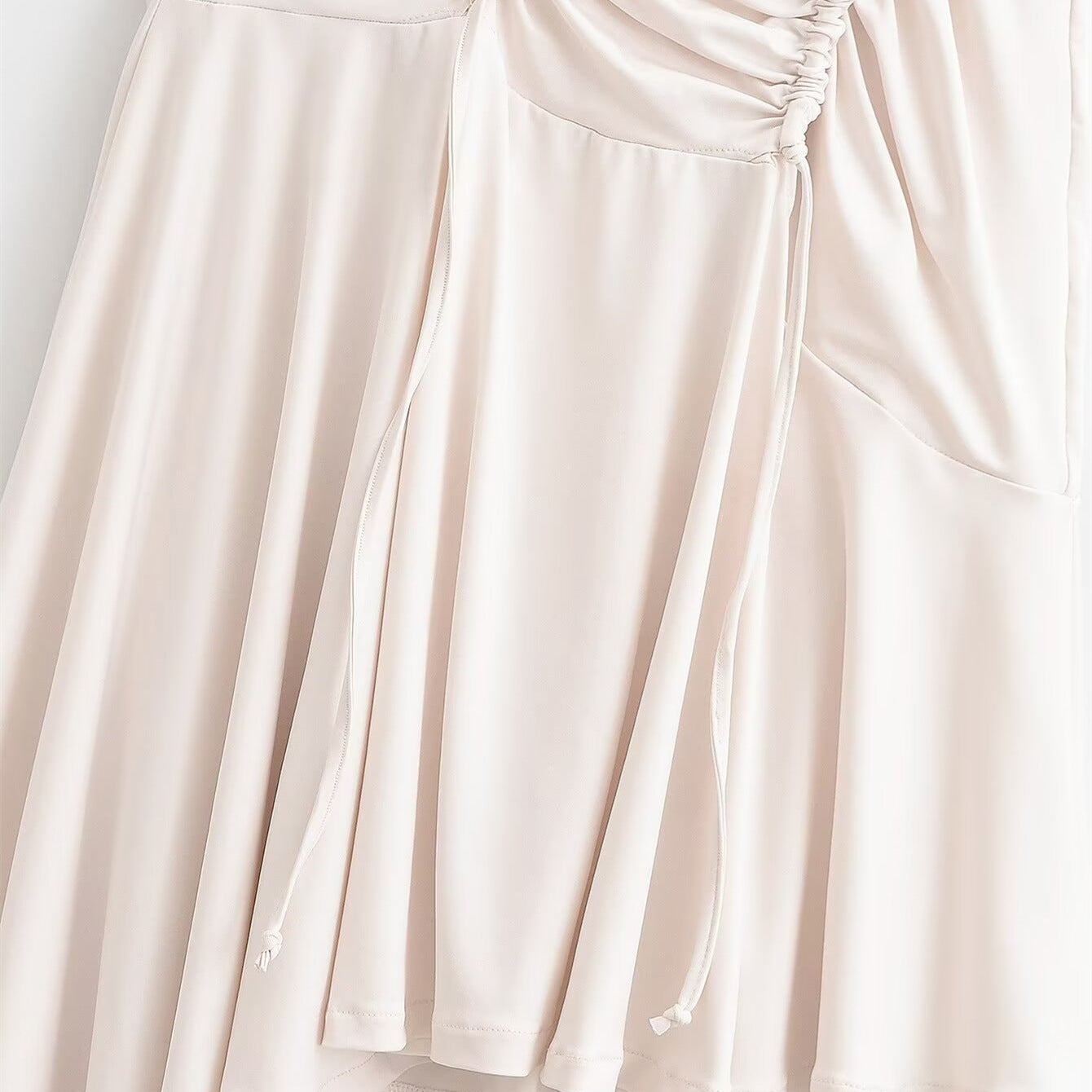 Asymmetric pleated camisole long dress