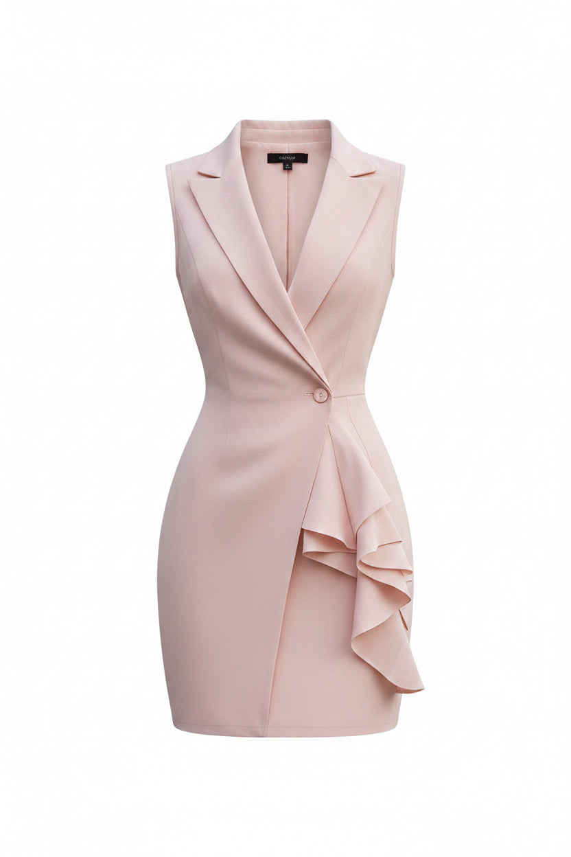 Vestido Formal con volante para mujer