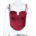 Sexy hot girl versatile satin camisole top